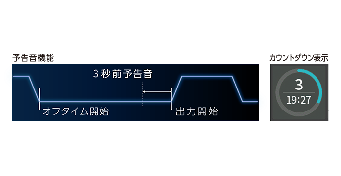 予告音機能・カウントダウン表示